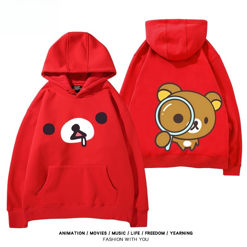 日系拉拉熊 聯名衛衣新款 親子情侶裝連帽衛衣