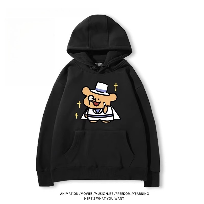 缐條小狗X名偵探柯南新款 親子情侶男女款連帽衛衣