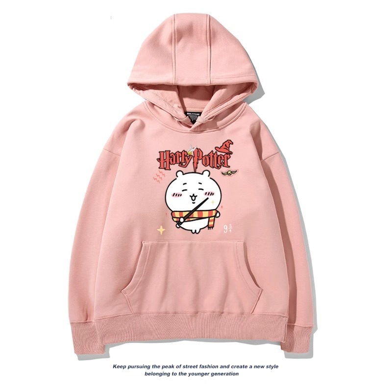 Chiikawa聯名衛衣2024秋冬新款親子情侶裝薄絨款連帽衛衣