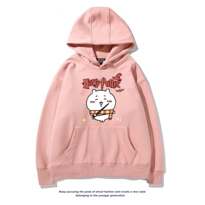 Chiikawa聯名衛衣2024秋冬新款親子情侶裝薄絨款連帽衛衣