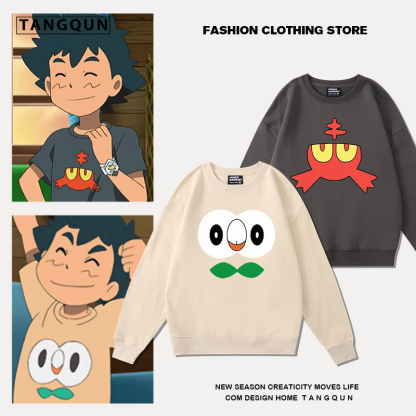 精靈寶可夢木木梟火斑喵 2024親子情侶裝 圓領長袖