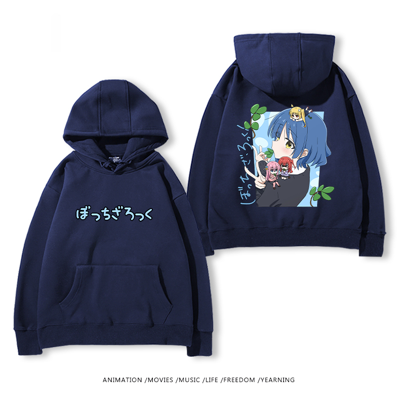 孤獨搖滾 聯名衛衣2024秋冬新款親子情侶裝薄絨款連帽衛衣