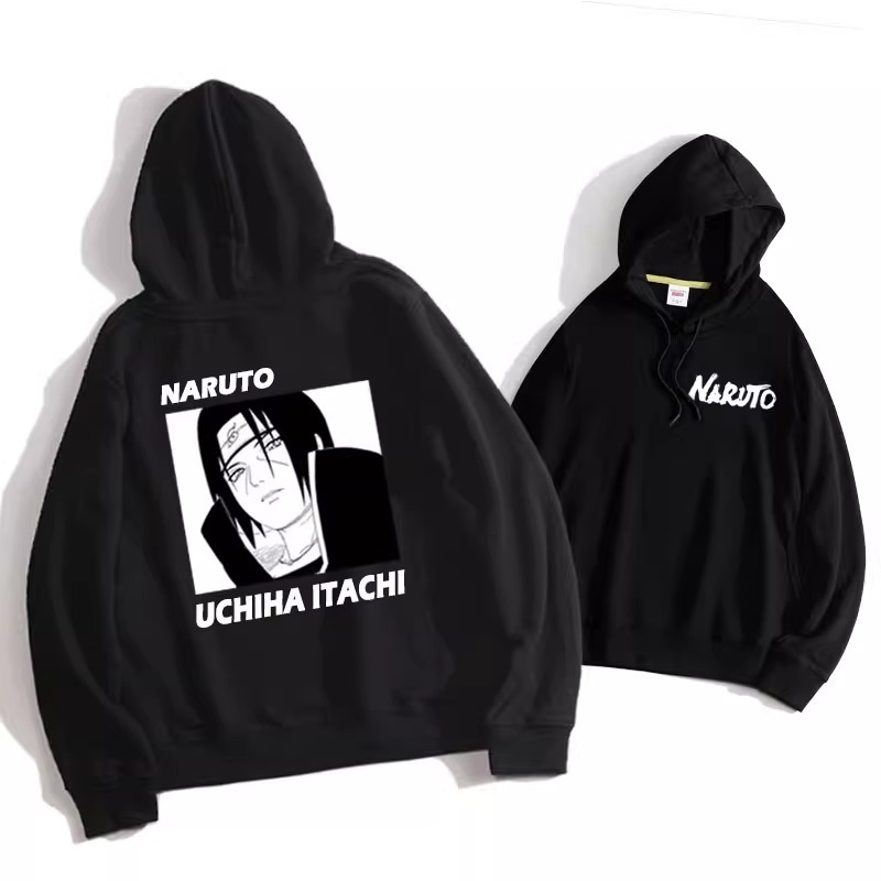 火影忍者聯名衛衣2024秋冬新款親子情侶裝薄絨款連帽衛衣