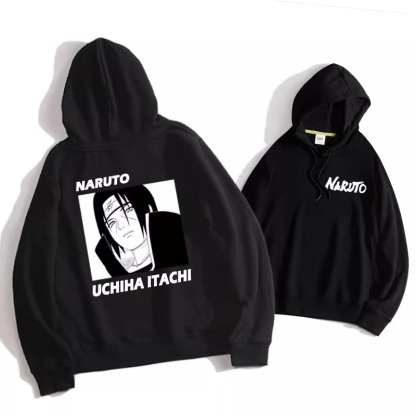 火影忍者聯名衛衣2024秋冬新款親子情侶裝薄絨款連帽衛衣
