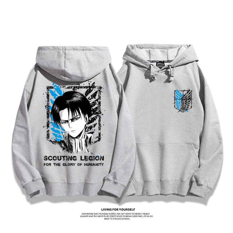 進擊的巨人聯名衛衣2023秋冬新款親子情侶裝薄絨款連帽衛衣