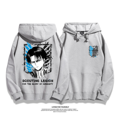 進擊的巨人聯名衛衣2023秋冬新款親子情侶裝薄絨款連帽衛衣