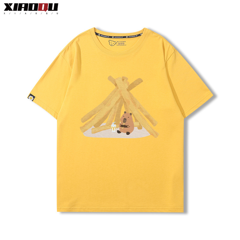 卡皮巴拉 2024親子情侶男女同款 純棉T恤