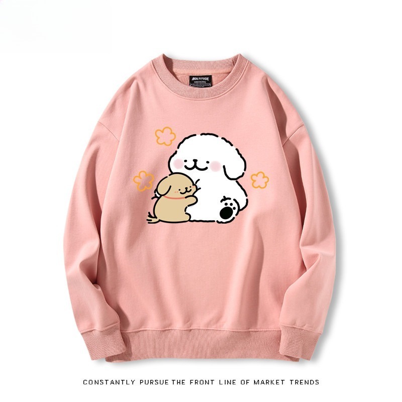 線條小狗 聯名親子情侶裝 圓領長袖