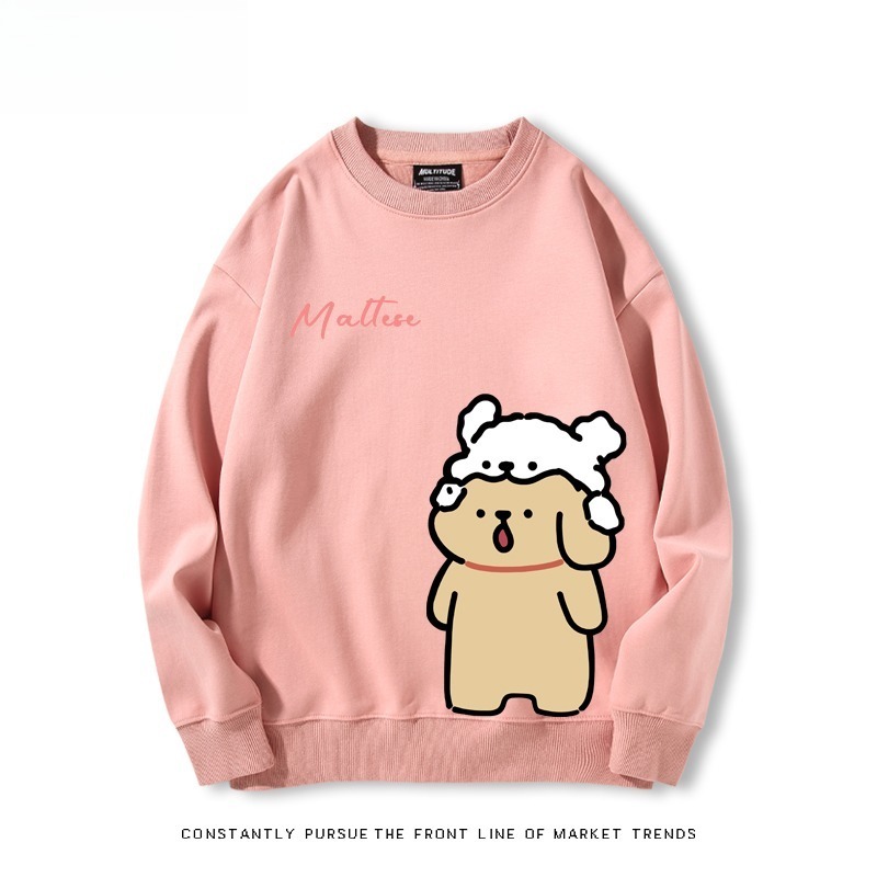 線條小狗 聯名親子情侶裝 圓領長袖