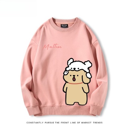 線條小狗 聯名親子情侶裝 圓領長袖