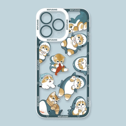 蘋果 系列Mofusand鯊魚貓天使眼透明防摔軟殼