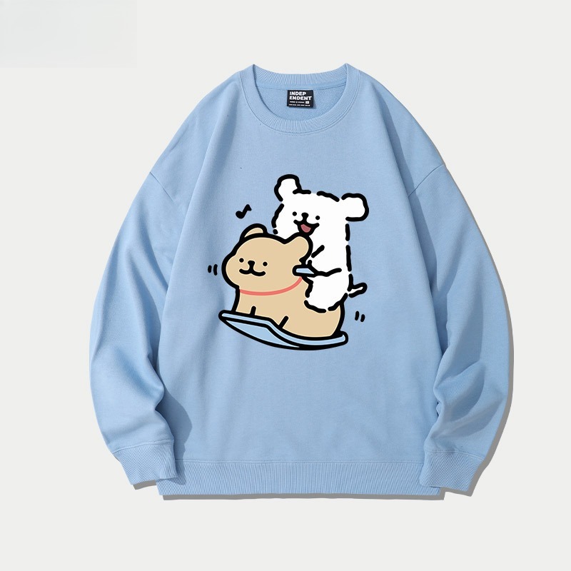 線條小狗 聯名親子情侶裝 圓領長袖