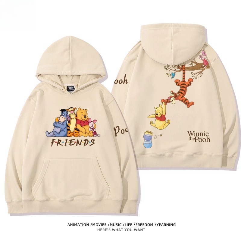 小熊維尼 聯名衛衣2025秋冬新款親子情侶裝連帽衛衣