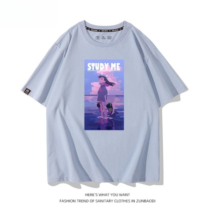 永遠是深夜有多好 2026親子情侶男女同款 印花短袖T恤