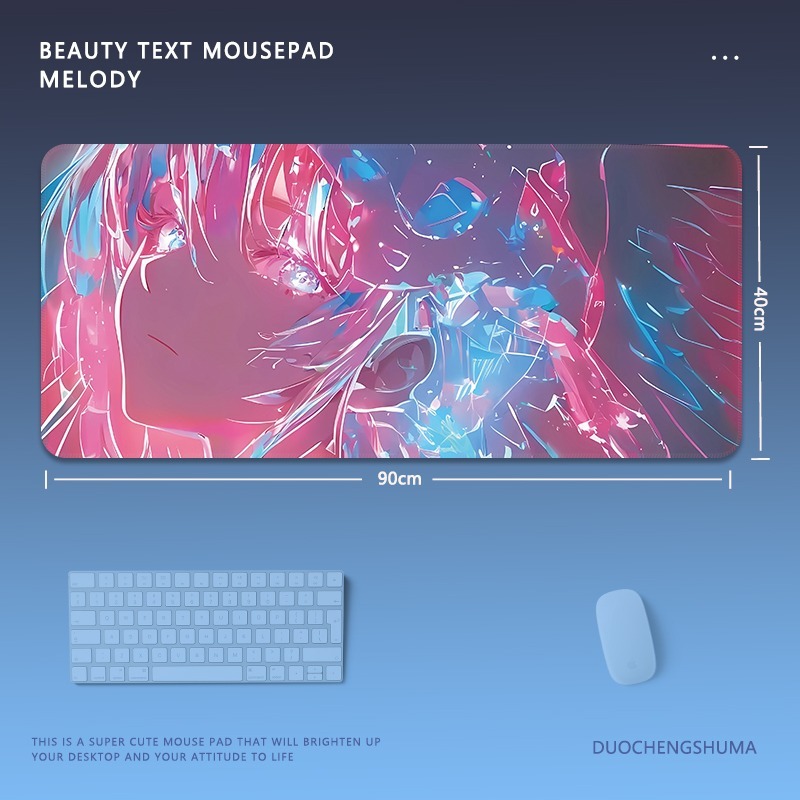 炫彩流光美女電競超大遊戲加厚防滑鼠標墊