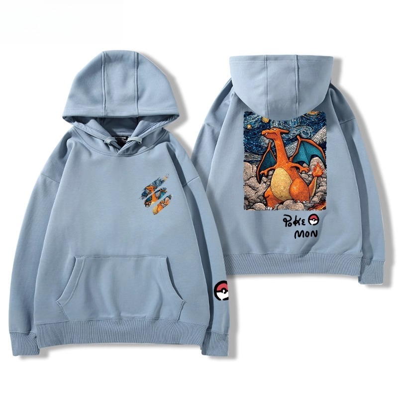 寶可夢油畫系列 聯名衛衣2025秋冬新款親子情侶裝連帽衛衣