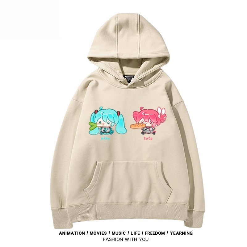 初音未來X重音Teto新款 親子情侶男女連帽衛衣