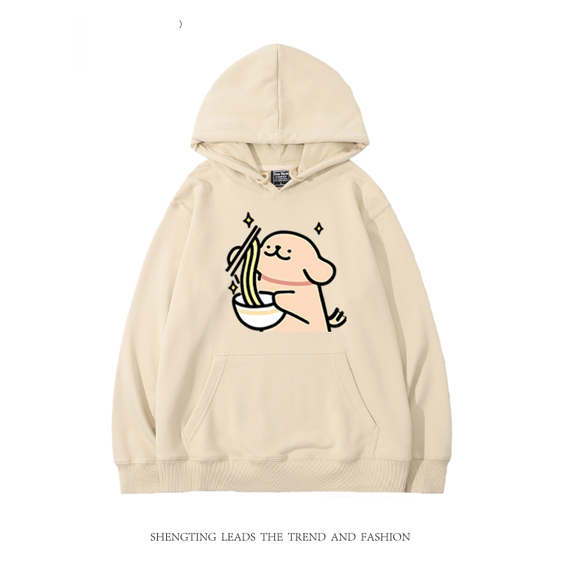 線條小狗 聯名衛衣2024秋冬新款親子情侶裝薄絨款連帽衛衣