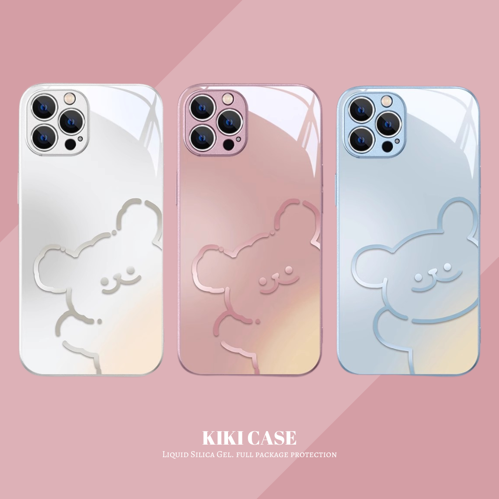 綫條小狗新款高清全包防摔玻璃殼