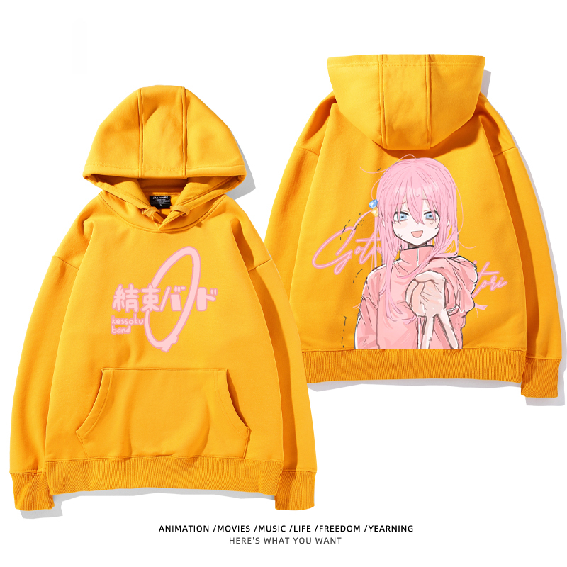 孤獨搖滾 聯名衛衣2024秋冬新款親子情侶裝薄絨款連帽衛衣