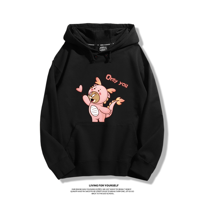 貓和老鼠聯名衛衣2023秋冬新款親子情侶裝薄絨款連帽衛衣