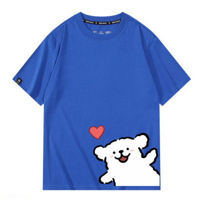 線條小狗 2024親子情侶男女同款 純棉T恤