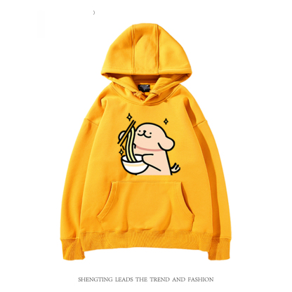 線條小狗 聯名衛衣2024秋冬新款親子情侶裝薄絨款連帽衛衣