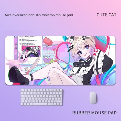 主播女孩重度依賴 主題桌墊 布質滑鼠墊