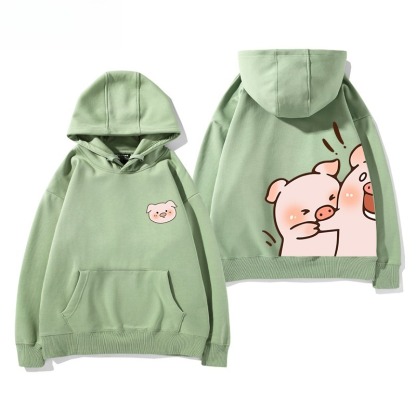 LuLu豬新款 親子情侶男女連帽衛衣