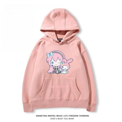 初音未來X三麗鷗新款 親子情侶男女款連帽衛衣