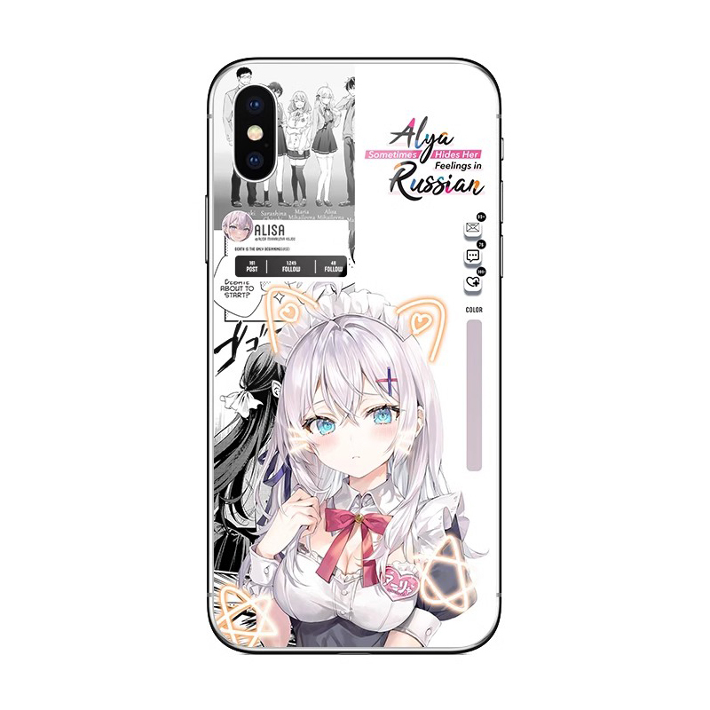 瑪夏 瑪利亞九條手機殼適用蘋果14不時輕聲地以俄語遮羞的鄰座艾莉同學15pro玻璃套opporeno12小米13華爲vivo
