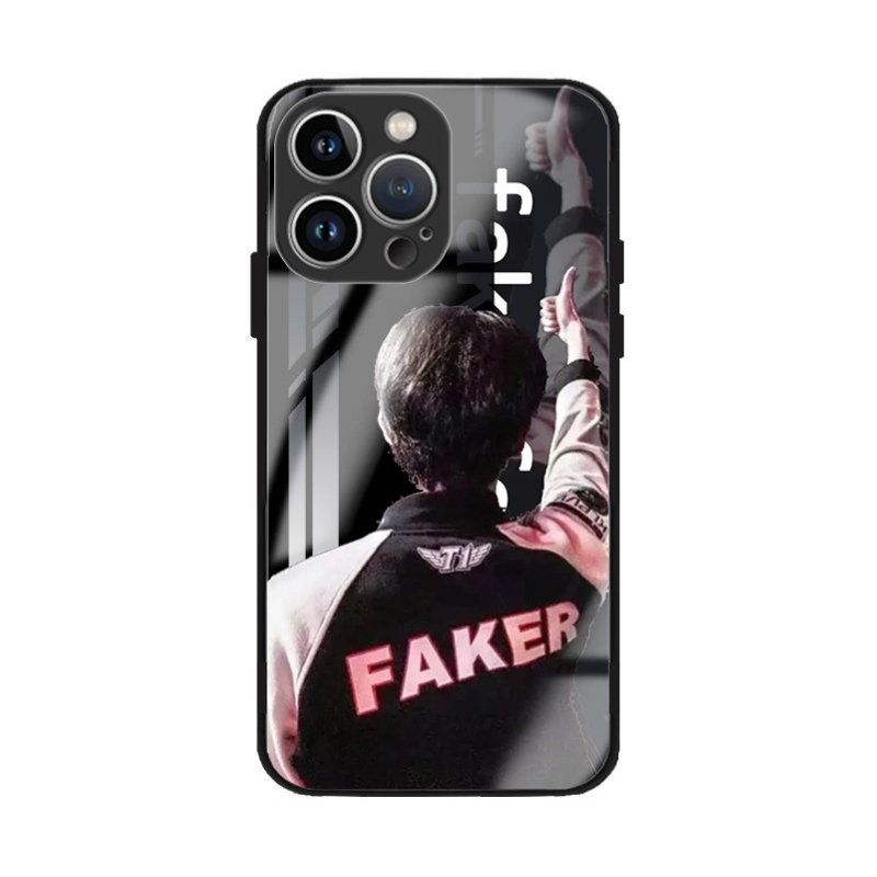 Faker五冠王新款高清全包防摔玻璃殼