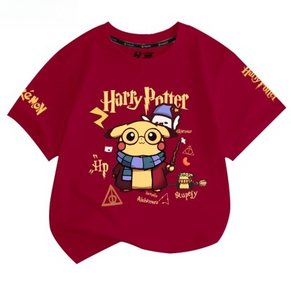 皮卡丘X哈利波特 2026親子情侶男女同款 印花短袖T恤