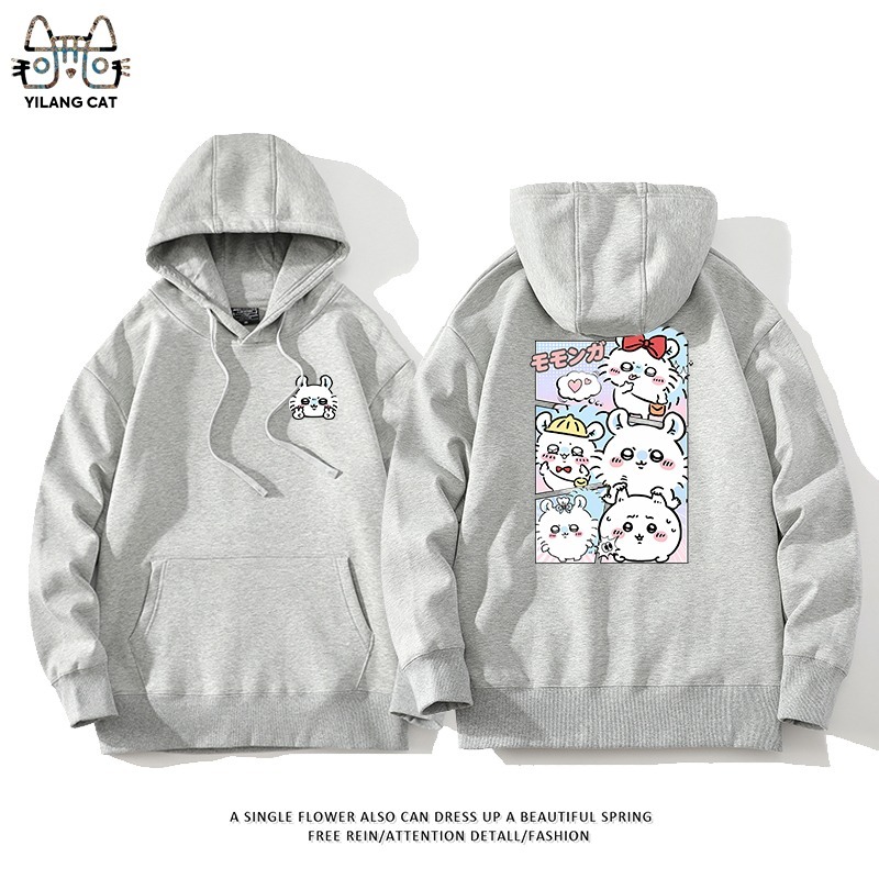 Chiikawa聯名衛衣2025秋冬新款親子情侶裝連帽衛衣