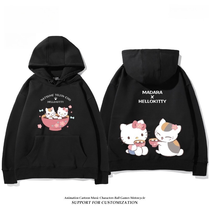 夏目友人帳貓咪老師X三麗鷗新款 親子情侶男女連帽衛衣