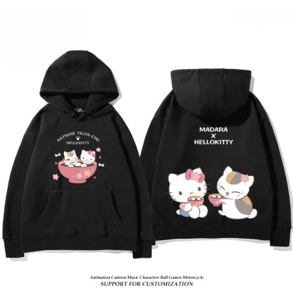 夏目友人帳貓咪老師X三麗鷗新款 親子情侶男女連帽衛衣