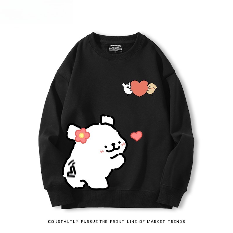 線條小狗 聯名親子情侶裝 圓領長袖