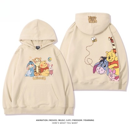 小熊維尼 聯名衛衣2025秋冬新款親子情侶裝連帽衛衣
