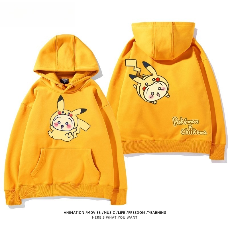 chiikawa X 寶可夢系列 聯名衛衣2025秋冬新款 親子情侶裝連帽衛衣