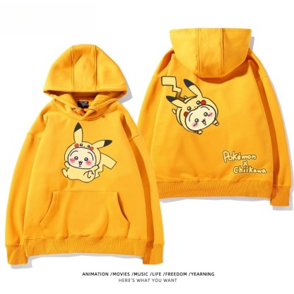 chiikawa X 寶可夢系列 聯名衛衣2025秋冬新款 親子情侶裝連帽衛衣
