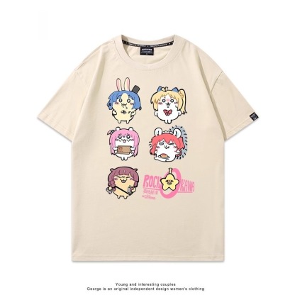 Chiikawa 2025親子情侶男女同款 印花短袖T恤