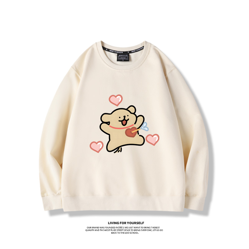 線條小狗2023親子情侶裝 圓領長袖