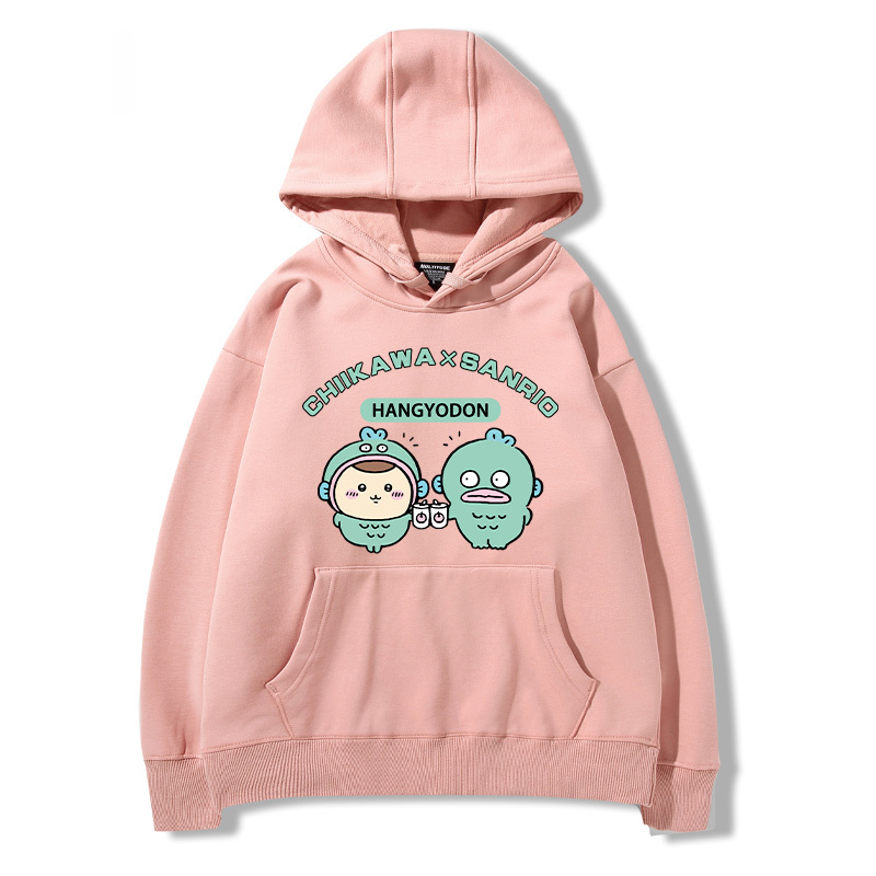 chiikawa吉伊卡哇聯名三麗歐 2024秋冬新款親子情侶裝薄絨款連帽衛衣