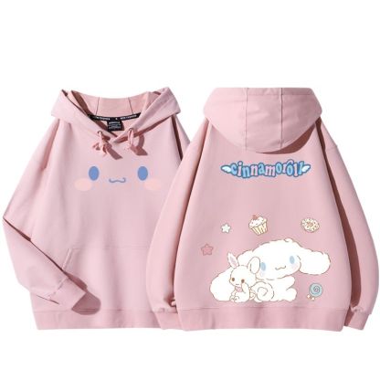 三麗鷗聯名衛衣2024秋冬新款親子情侶裝薄絨款連帽衛衣