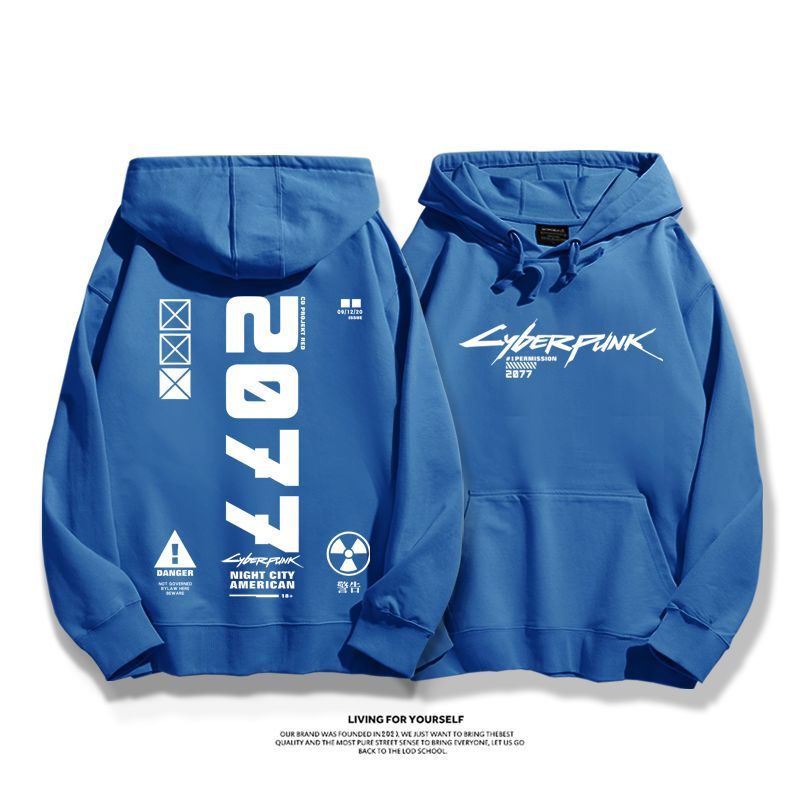 電馭叛客2077聯名衛衣2025秋冬新款親子情侶裝連帽衛衣