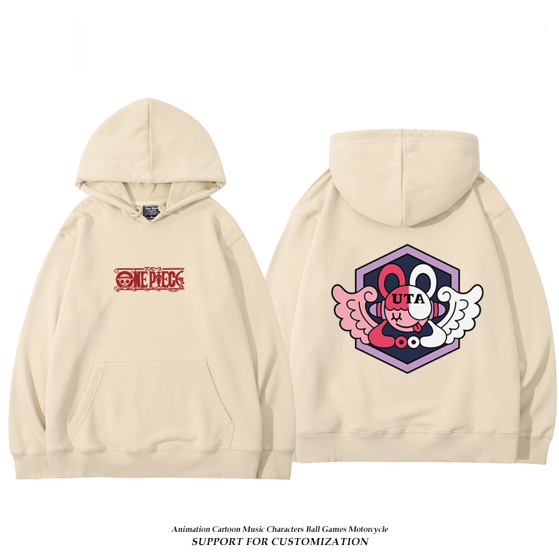 航海王紅髮歌姬烏塔 聯名衛衣2024秋冬新款親子情侶裝薄絨款連帽衛衣