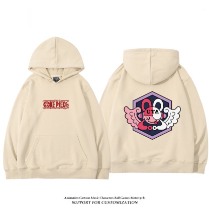 航海王紅髮歌姬烏塔 聯名衛衣2024秋冬新款親子情侶裝薄絨款連帽衛衣