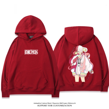 航海王紅髮歌姬烏塔 聯名衛衣2024秋冬新款親子情侶裝薄絨款連帽衛衣