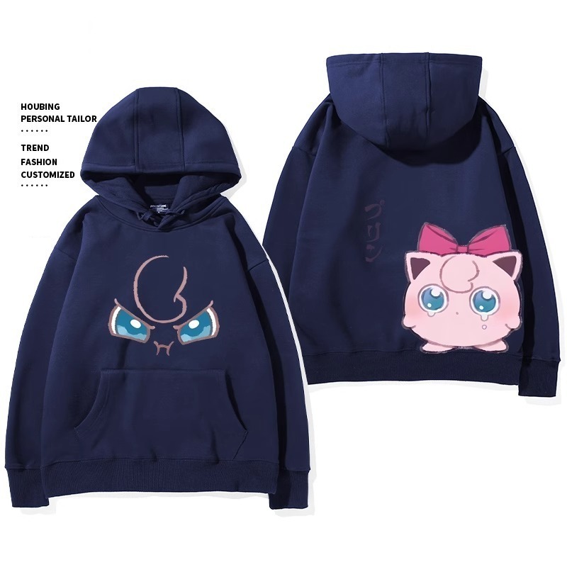 寶可夢 聯名衛衣2024秋冬新款親子情侶裝薄絨款連帽衛衣