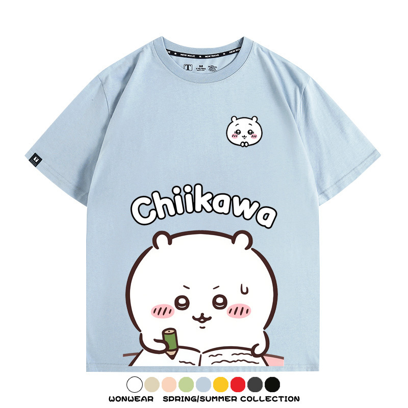 Chiikawa日系萌系吉伊卡哇可愛小八烏薩奇聯名短袖夏男T恤衫